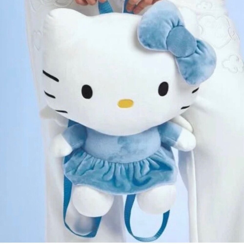 Forever 21 Hello Kitty Plush Backpack Blue And white